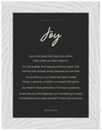 Joy Word of Intention Framed print A2 (42 x 59.4 cm) White frame Carbon paper