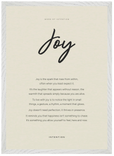 Joy Word of Intention Framed print A2 (42 x 59.4 cm) White frame Linen paper
