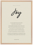 Joy Word of Intention Framed print A2 (42 x 59.4 cm) Wood frame Linen paper