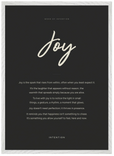 Joy Word of Intention Framed print 50x70 cm / 20x28″ White frame Carbon paper