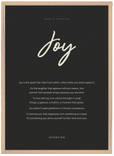Joy Word of Intention Framed print 50x70 cm / 20x28″ Wood frame Carbon paper