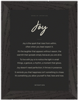 Joy Word of Intention Framed print A1 (59.4 x 84.1 cm) Black frame Carbon paper