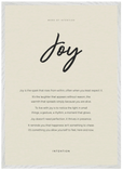 Joy Word of Intention Framed print A1 (59.4 x 84.1 cm) White frame Linen paper