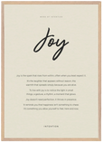 Joy Word of Intention Framed print A1 (59.4 x 84.1 cm) Wood frame Linen paper