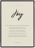 Joy Word of Intention Framed print 70x100 cm / 28x40″ Black frame Linen paper