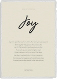 Joy Word of Intention Framed print 70x100 cm / 28x40″ White frame Linen paper