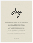 Joy Word of Intention Framed print 60x80 cm / 24x32″ White frame Linen paper