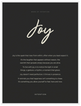 Joy Word of Intention Framed print 60x80 cm / 24x32″ White frame Carbon paper