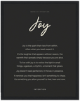 Joy Word of Intention Framed print 60x80 cm / 24x32″ Black frame Carbon paper