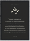Joy Word of Intention Framed print 21x29.7 cm / 8x12" Black frame Carbon paper