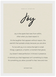 Joy Word of Intention Framed print 21x29.7 cm / 8x12" White frame Linen paper