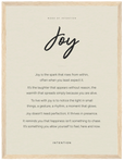 Joy Word of Intention Framed print 30x40 cm / 12x16″ Wood frame Linen paper