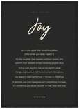 Joy Word of Intention Framed print A3 (29.7 x 42 cm) Black frame Carbon paper