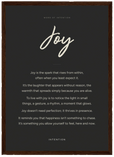 Joy Word of Intention Framed print A3 (29.7 x 42 cm) Dark wood frame Carbon paper