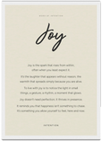 Joy Word of Intention Framed print A3 (29.7 x 42 cm) White frame Linen paper