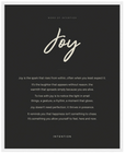 Joy Word of Intention Framed print 40x50 cm / 16x20″ White frame Carbon paper