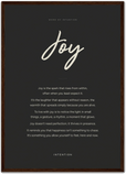 Joy Word of Intention Framed print A2 (42 x 59.4 cm) Dark wood frame Carbon paper