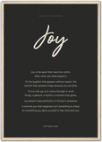 Joy Word of Intention Framed print A2 (42 x 59.4 cm) Wood frame Carbon paper