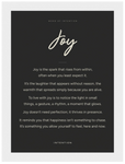Joy Word of Intention Framed print 50x70 cm / 20x28″ White frame Carbon paper