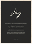 Joy Word of Intention Framed print 50x70 cm / 20x28″ Wood frame Carbon paper