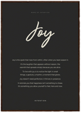 Joy Word of Intention Framed print A1 (59.4 x 84.1 cm) Dark wood frame Carbon paper