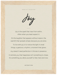 Joy Word of Intention Framed print A1 (59.4 x 84.1 cm) Wood frame Linen paper