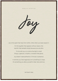 Joy Word of Intention Framed print 70x100 cm / 28x40″ Dark wood frame Linen paper