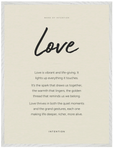 Love Word of Intention Framed print 60x80 cm / 24x32″ White frame Linen paper