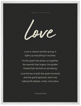 Love Word of Intention Framed print 60x80 cm / 24x32″ White frame Carbon paper