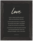 Love Word of Intention Framed print 60x80 cm / 24x32″ Black frame Carbon paper