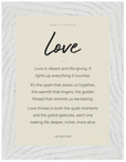 Love Word of Intention Framed print 13x18 cm / 5x7″ White frame Linen paper