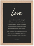 Love Word of Intention Framed print 21x29.7 cm / 8x12" Wood frame Carbon paper