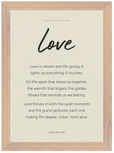 Love Word of Intention Framed print 21x29.7 cm / 8x12" Wood frame Linen paper
