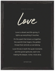 Love Word of Intention Framed print 30x40 cm / 12x16″ Black frame Carbon paper