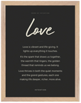 Love Word of Intention Framed print 30x40 cm / 12x16″ Wood frame Carbon paper