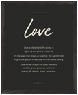 Love Word of Intention Framed print 40x50 cm / 16x20″ Black frame Carbon paper