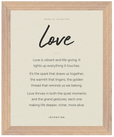 Love Word of Intention Framed print 40x50 cm / 16x20″ Wood frame Linen paper