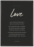 Love Word of Intention Framed print A2 (42 x 59.4 cm) Black frame Carbon paper
