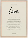 Love Word of Intention Framed print A2 (42 x 59.4 cm) Wood frame Linen paper