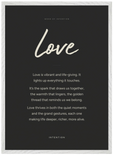 Love Word of Intention Framed print 50x70 cm / 20x28″ White frame Carbon paper
