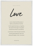 Love Word of Intention Framed print 50x70 cm / 20x28″ White frame Linen paper