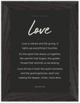 Love Word of Intention Framed print A1 (59.4 x 84.1 cm) Black frame Carbon paper