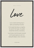 Love Word of Intention Framed print A1 (59.4 x 84.1 cm) Black frame Linen paper