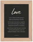 Love Word of Intention Framed print A1 (59.4 x 84.1 cm) Wood frame Carbon paper