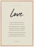 Love Word of Intention Framed print A1 (59.4 x 84.1 cm) Wood frame Linen paper