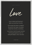 Love Word of Intention Framed print 70x100 cm / 28x40″ White frame Carbon paper
