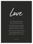 Love Word of Intention Framed print 60x80 cm / 24x32″ White frame Carbon paper