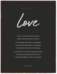 Love Word of Intention Framed print 60x80 cm / 24x32″ Dark wood frame Carbon paper