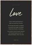 Love Word of Intention Framed print 13x18 cm / 5x7″ Dark wood frame Carbon paper