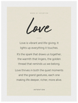 Love Word of Intention Framed print 13x18 cm / 5x7″ White frame Linen paper